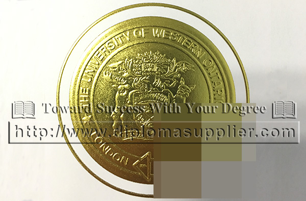 University of Western Ontario gold seal, UWO embossed seal