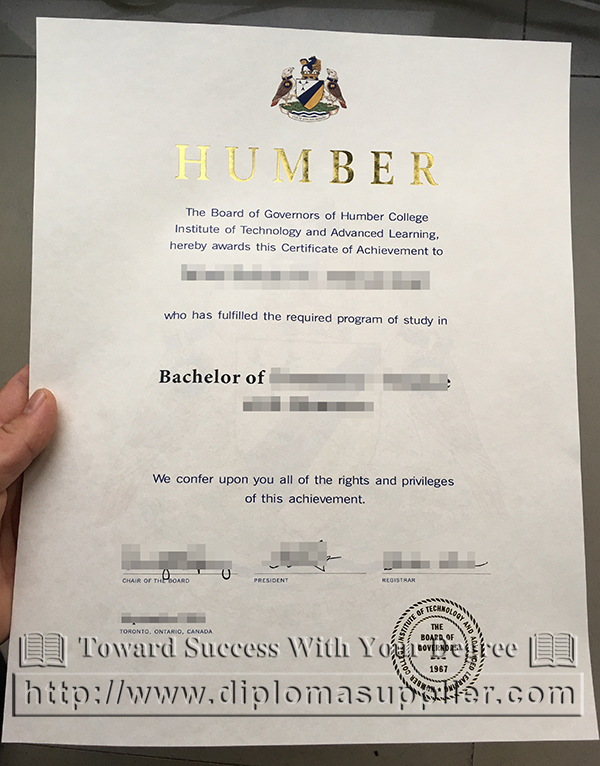 Ontario Humber College fake diploma image