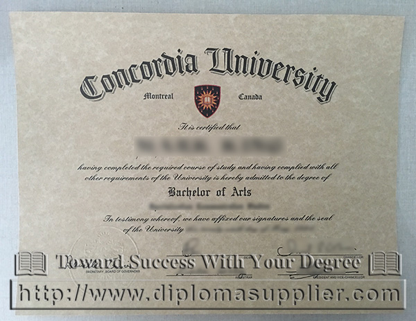 Concordia University diploma, Concordia University degree