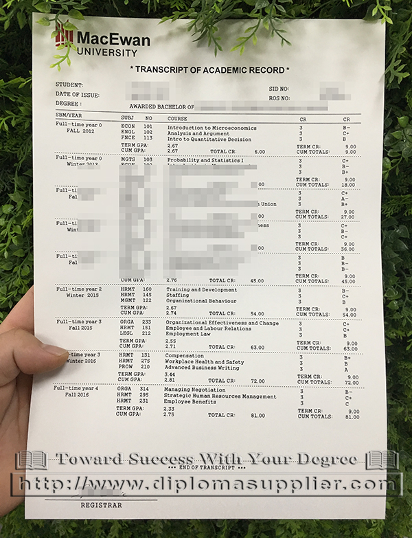 how to order fake transcript from Grant MacEwan University