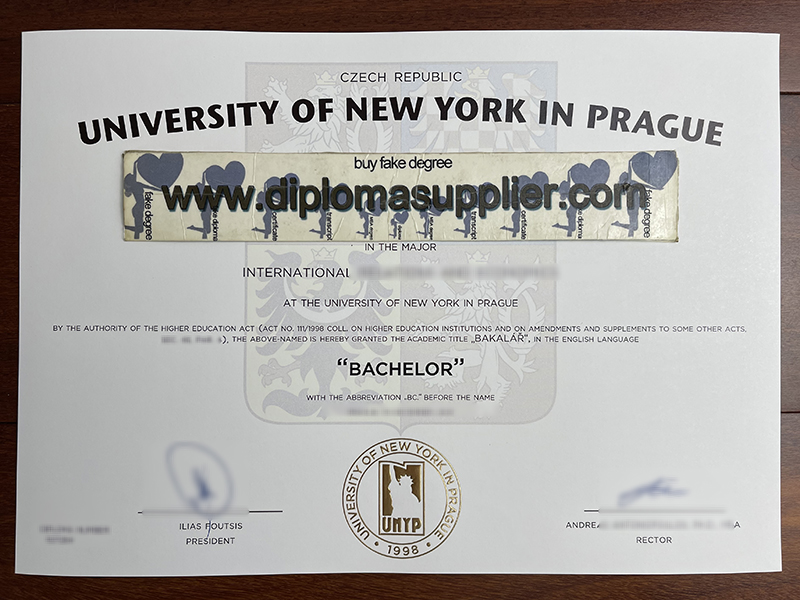 Buy University of New York in Prague (UNYP) Fake Diploma, Fake Degree