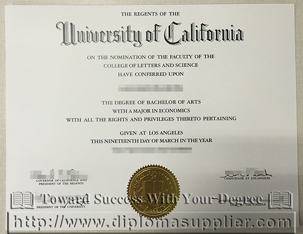 UCLA MBA degree, University of California degree sample - Fake