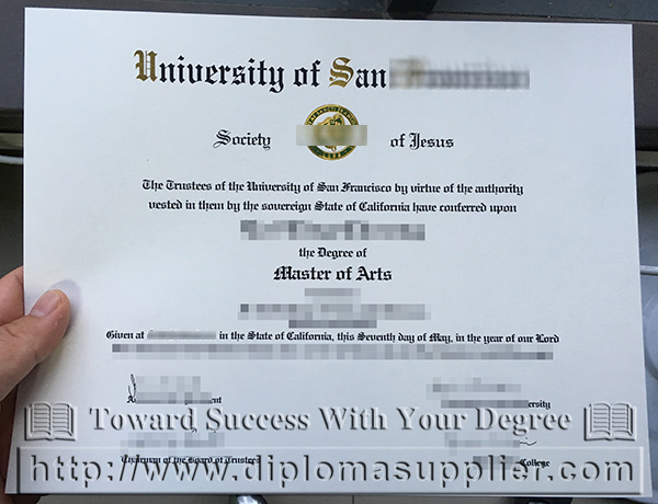 fake USF degree, University of San Francisco degree sample
