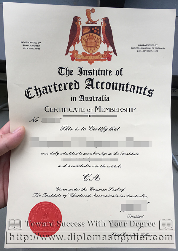 ICAA fake certificate,the Institute of Chartered Accountants in Australia certificate