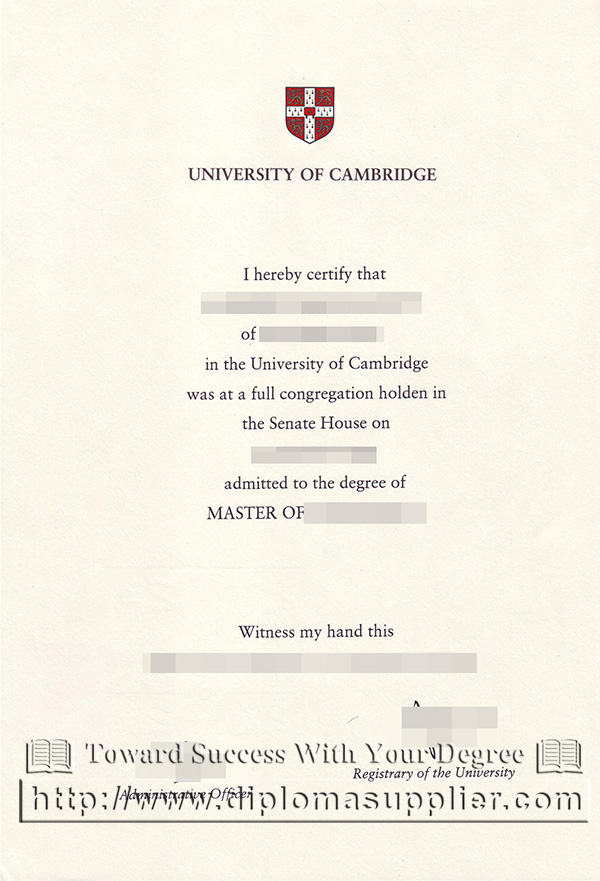 fake diploma sample from University of Cambridge