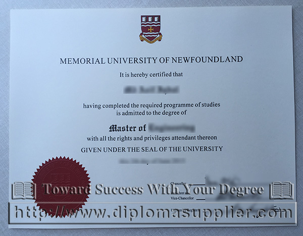 Memorial University of Newfoundland fake degree sample for sale