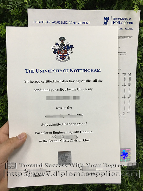 where to buy The University of Nottingham fake diploma with transcript