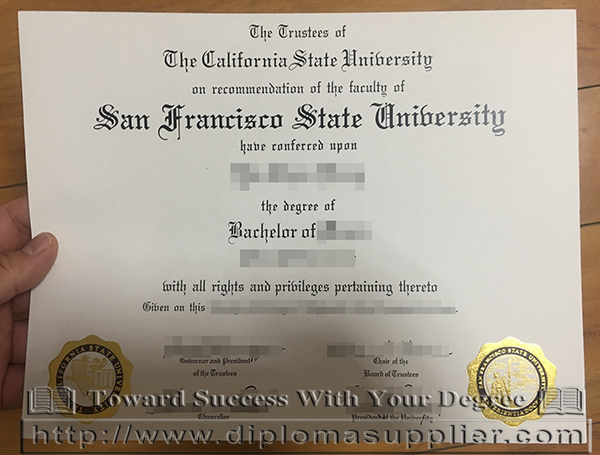 buy SFSU fake diploma, San Francisco State University degree samople