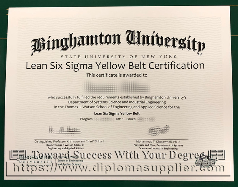 Binghamton University Six Sigma Fake Certificate to Bet Your Grow