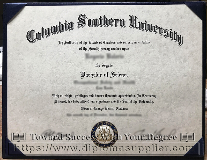 Columbia Southern University (CSU) Fake Diploma Template