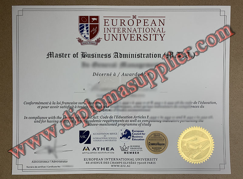 European International University fake diploma, European International University fake degree