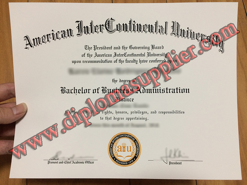 Fake American InterContinental University Diploma Sample, Buy AIU fake degree