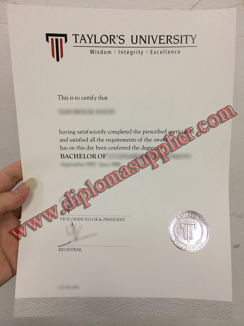 fake Taylor’s University diploma, Taylor’s University fake degree, fake Taylor’s University certificate