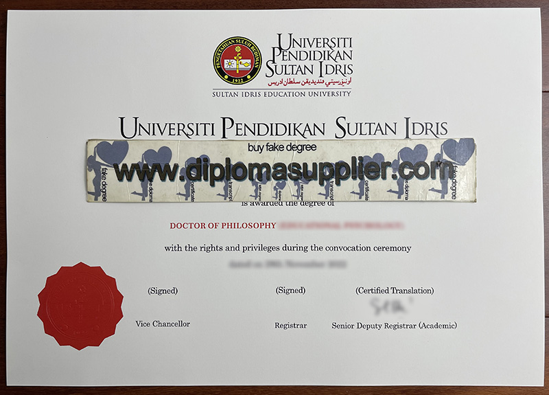 Where to Buy Universiti Pendidikan Sultan Idris Fake Diploma Certificate