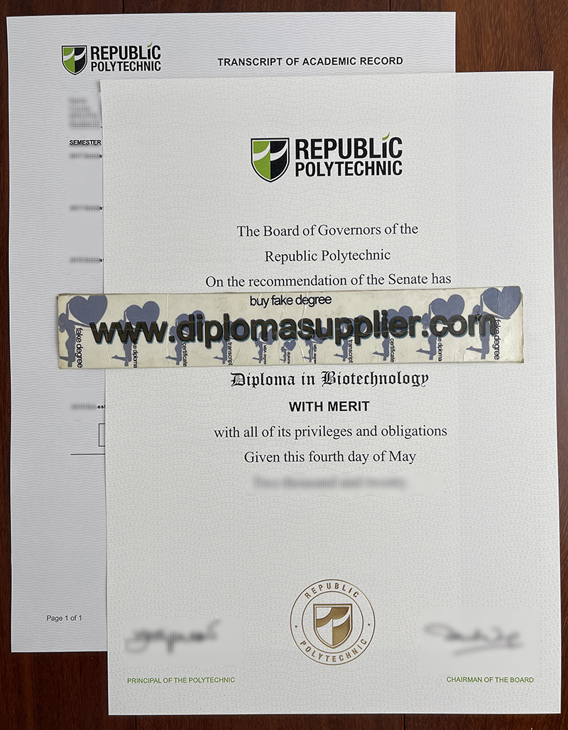 Where to Buy Republic Polytechnic Fake Diploma Certificate？