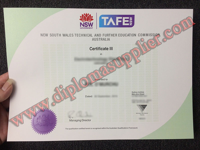 New South Wales TAFE fake diploma, New South Wales TAFE fake certificate