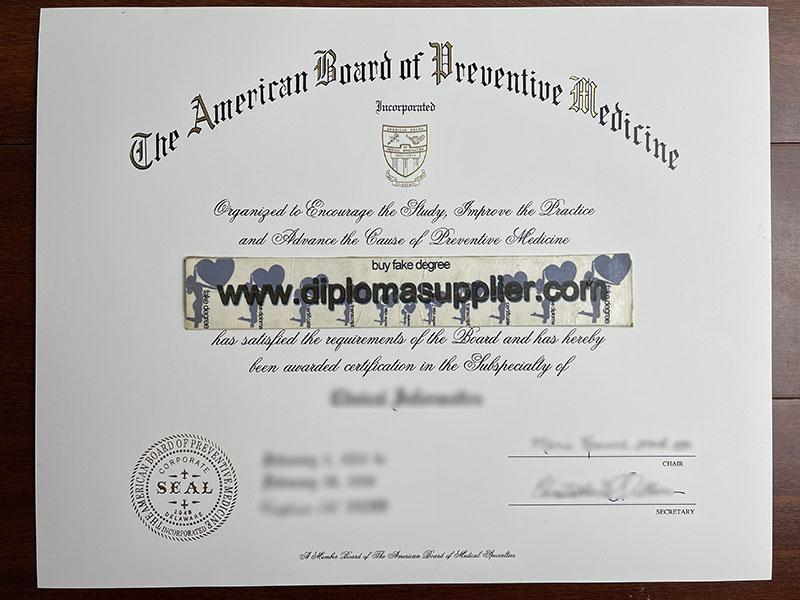 American Board of Preventive Medicine Fake Certificate, Buy ABPM Fake Diploma