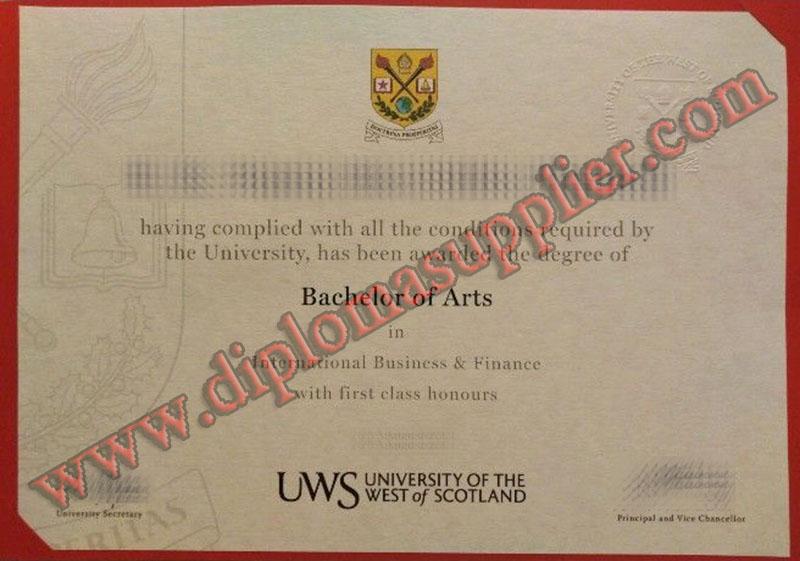 Fake University of the West of Scotland Diploma, Buy UWS Fake Degree