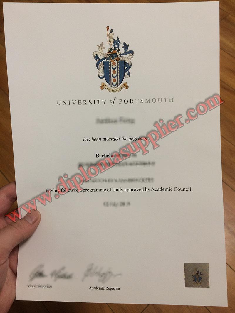 Buy University of Portsmouth Fake Diploma, Fake Degree For Sale