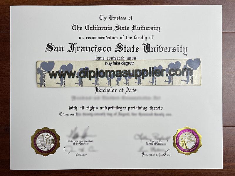 Fake San Francisco State University Degree, Buy SFSU Diploma