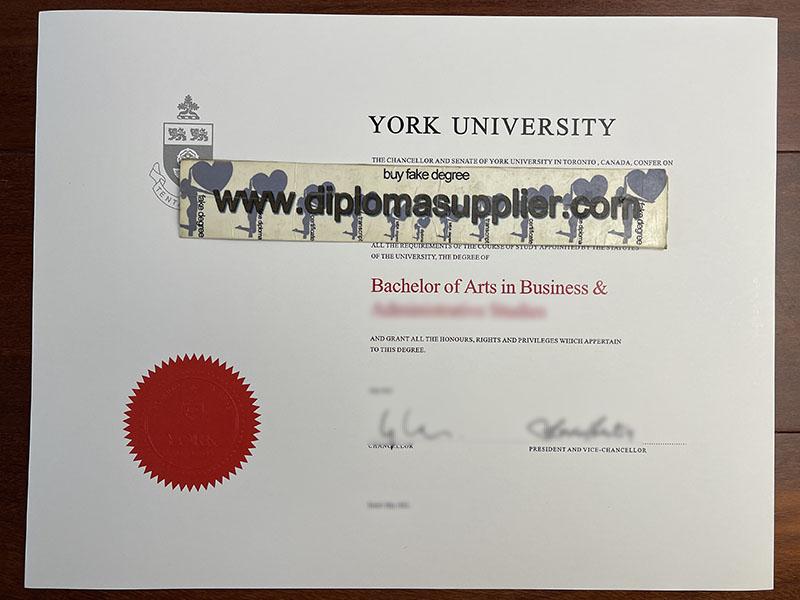 York University diploma, York University degree, York University certificate