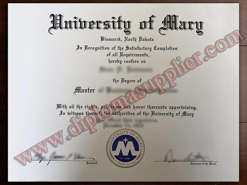 University of Mary diploma, University of Mary degree, University of Mary certificate